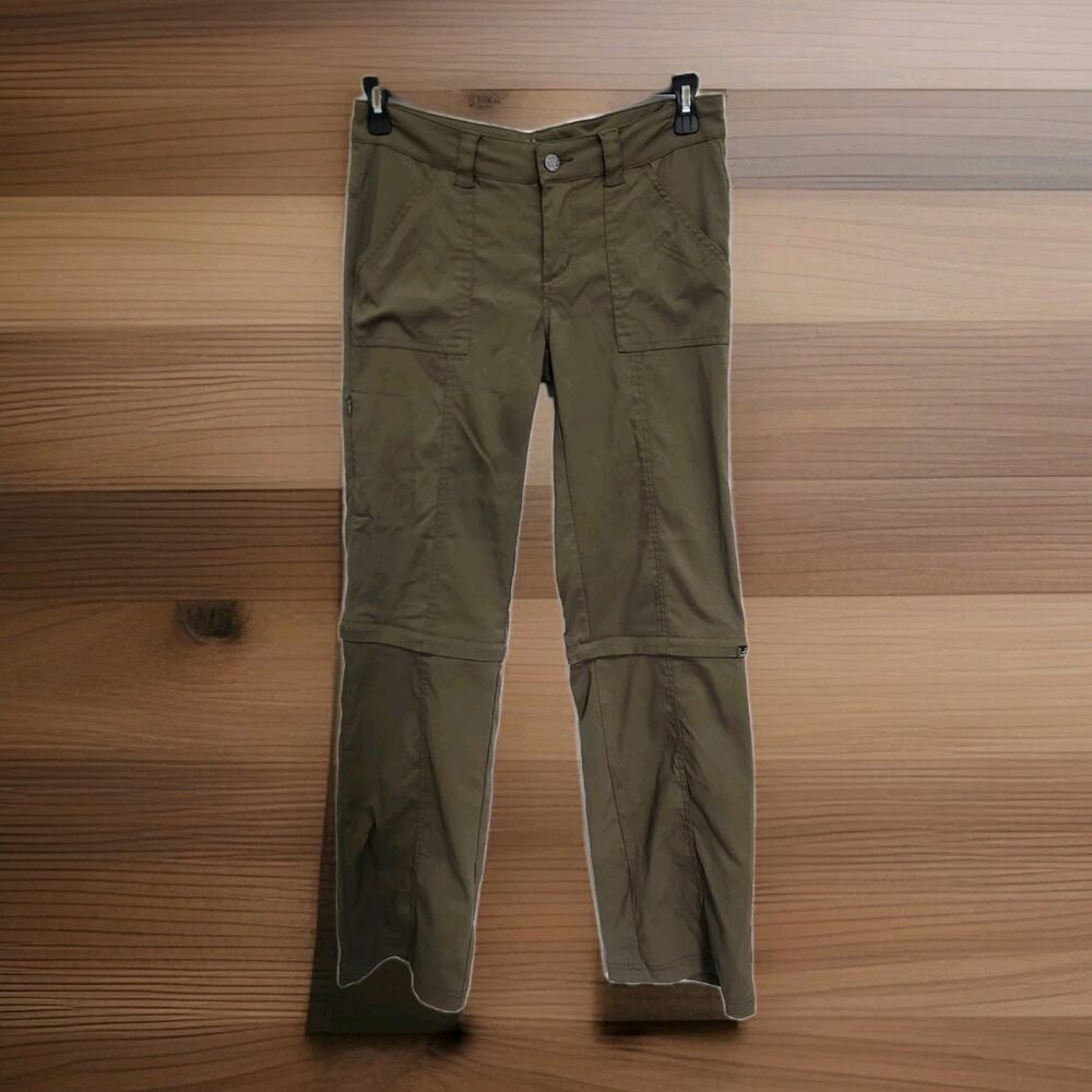 PrAna Women’s Green Convertible Pants Zip Off Shorts Size 6